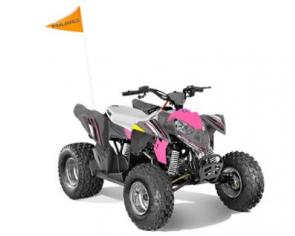 Share The Joy Of Off-Roading
Create lasting off-road memories with your kids. The Outlaw 110 offers reliable youth performance with features engineered to keep them safe.
Where Engineering and Safety Intersect
The Outlaw 110 comes standard with one Polaris youth helmet, safety tether, daytime running lights, safety whip flag and speed limiting adjuster.
Educate Early Riders
Starter kit includes training DVD led by Polaris certified trainers to educate your own young rider on all off-road safety basics.