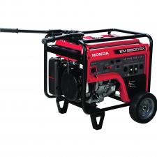 New 2017 HONDA EM6500S 6500 watts, 120/240V
Provides 7,000 watts for 10 sec to start larger equipment
Powers fridge, freezer, furnace, well pump, and much more
Long run time - up to 10.4 hrs
Powerful Honda iGX commercial engine
Electric start (battery included) with recoil back-up