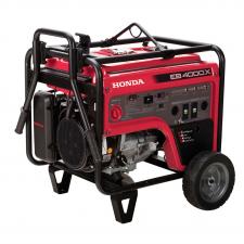 New 2017 HONDA EB4000 4000 watts, 120/240V
Provides 5,000 watts for 10 secs to start larger equipment
Honda commercial iGX engine
Full GFCI protection
OSHA worksite compliant - meets job site emission and safety requirements
Long run time - up to 16 hrs
120/240V selector switch
2 wheel kit & lift hook