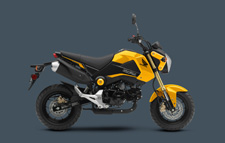 New 2015 HONDA GROM YELLOW The Honda Grom has probably put smiles on more people’s faces than just about anything in the recent motorcycle world. And it’s easy to see why: This little pocket rocket may only displace 125cc, but its fun factor is off the charts. It’s a blast to ride—you get all the excitement and freedom of a motorcycle, but because it’s so user friendly and approachable there’s just about zero intimidation. Best of all, some fresh new graphics and colors make the 2015 Grom even cooler.
And the Grom makes ton of sense when it comes to dollars and cents too: You can run it on pocket change, and you can park it just about anywhere too.
So what are you waiting for? Life on Planet Grom is a whole lot more fun than where you’re living now. And the best part is there’s a Grom with your name on it, waiting for you.