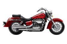 New 2015 HONDA SHADOW AERO 750 CANDY RED Righteous Look. Right Price.
You don’t kick back and relax in a suit and tie. When you want to take it easy, you slip into something more comfortable, a little more your style. Same with a motorcycle. And time is the test of style. So when you want to go for a nice, relaxed ride, you want a bike that fits you like your favorite leather jacket or your old blue jeans, and one that looks just as chill too. And that’s what the Honda Shadow Aero® is all about. Our Shadow® line of cruisers are some of the most popular bikes on the road, and one look at the Shadow Aero will tell you why. Features like its spoked wheels, full fenders and long, chromed mufflers are all about taking it easy, and looking good while you’re doing it. But the Aero rider also gets some thoroughly modern performance courtesy of this bike’s 745 cc V-twin engine, specially tuned for low-revving torque. Maintenance-reducing features like shaft final drive make the Aero easy to own. And best of all, the Aero is a huge bargain, giving you a big-bike ride without the big-bike price.