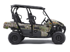 New 2017 KAWASAKI TERYX4 GREEN CAMO UP FOR ANY CHALLENGE, THE KAWASAKI TERYX4™ CAMO SIDE X SIDE TAKES ON THE WILDERNESS FULL-THROTTLE WITH ITS POWERFUL, 800-CLASS V-TWIN ENGINE AND PREMIUM FOX PODIUM PIGGYBACK SHOCKS.