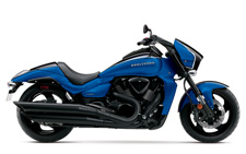 New 2017 SUZUKI BOULEVARD M109R B.O.S.S. PEARL VIGOR BLUE / GLASS SPARKLE BLACK This is the performance cruiser other bikes wish they were. The dark and muscular M109R B.O.S.S. has a powerful V-twin engine using some of the largest pistons in the industry — a bike that will get your adrenaline flowing whenever you ride. This 109 cubic-inch engine is wrapped with aggressive blacked-out styling that includes slash-cut mufflers, drag-style bars, a supplied solo seat cowl, and a distinctively shaped headlight nacelle that’s uniquely Suzuki. This bike is not just about looks as stout inverted forks, a hidden single-shock rear suspension, and an ideally designed saddle delivers responsive handling and an exceptionally comfortable ride. Performance never looked so good, or so dark.