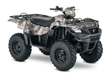 New 2017 SUZUKI KINGQUAD 500AXI POWER STEERING TRUE TIMBER XD3 CAMOUFLAGE The 2017 Suzuki KingQuad 500AXi Power Steering boasts the same advanced technology as the extraordinary KingQuad 750AXi. It’s engineered to help you tackle tough trails and tougher jobs. Its innovative, electronic power steering system reduces turning effort and damps vibration to the rider. The 500AXi Power Steering power plant features a precise Suzuki fuel injection system and twin iridium spark plugs ensure easy starting, excellent throttle response, great fuel efficiency, and reduced emissions. The advanced chassis lets you float over rough obstacles with ease while still being able to haul or tow what you need to get the job done.For the true outdoor enthusiasts, the 500AXi Power Steering is offered in True Timber camouflage to help you blend in when you don’t want to be seen.