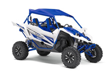 New 2017 YAMAHA YXZ1000R EPS TEAM YAMAHA BLUE / WHITE W/ BLUE SUNTOP & ALUMINUM WHEELS The World’s First Pure Sport Side‑by‑Side – The YXZ1000R is in a class of its own with a sport‑tuned 3‑cylinder engine and industry first 5‑speed sequential shift manual transmission.