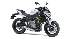 New 2017 KAWASAKI Z650 PEARL FLAT STARDUST WHITE / METALLIC SPARK BLACK Aggressive, supernaked Z styling comes to life in an ideal blend of sporty performance and everyday versatility. Featuring a lightweight chassis that contributes to its overall light weight and a strong, torquey engine at its core, the new Z650 naked sportbike is a compact middleweight unlike any other. With each ride, smooth power and nimble handling make the Z650 incredibly fun and easy.