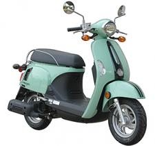 New 2017 KYMCO COMPAGNO 101I Take a ride on a KYMCO Compagno 110i and it’s hard not to feel like you’re breezing through the French countryside. Euro-Retro styling mated to modern technology are among the sources of this bike’s popularity. Comfortable space between the seat and handle bars, convenient glove box and helmet hook, a low 29-inch seat height for flat-footed stops, foldaway passenger foot rests and under seat storage make the Compagno 110i truly unique. Power comes from a 112cc, 4-stroke, electronically fuel-injected engine mated to KYMCO’s popular CVT automatic transmission, a combination that provides improved fuel mileage and decreased emissions.