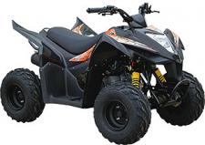 New 2017 KYMCO MONGOOSE 70 KYMCO’s Mongoose 70S is the perfect entry-level quad with plenty of features that allow parents to manage the development of young riders. These include an auto-stop safety lanyard and screw-type throttle limiter with a CVT collar that allows parents to set speed and power limits based on an individual rider’s skill and experience. A KYMCO rider training instructional DVD also is included. Powered by an air-cooled 69cc engine, the Mongoose 70S using single A-arm suspension in front with swing arm suspension in the real. Matte black wheels complete the competitive look of the Mongoose 70S.