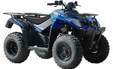 New 2017 KYMCO MXU 270 For the outdoorsman or entrepreneur looking for versatility in an economical ATV, KYMCO’s new MXU 270 is the perfect fit. With a 70-pound rack and 500-pound towing capacity, the MXU 270 is great for getting your stuff from here to there and everywhere. A 270cc liquid-cooled, carbureted 4-stroke engine provides the power through a CVT automatic transmission and dependable shaft drive. Dual A-arm front and swing arm rear suspension keep the ride stable and the “whoa” is provided by disc brakes, front and rear. Cargo racks, front and back, are standard equipment, as are the pre-load adjustable shocks.