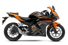 New 2017 HONDA CBR500R ABS BLACK / CANDY ORANGE If you’re looking for a streetbike that is the perfect combination of size, performance, versatility and price, Honda’s CBR500R is exactly where you want to be. It’s the perfect companion for a spirited trip down a winding canyon road. Discover what a great daily-riding bike it is too: commuting, errand running, weekend pleasure trips. Looking for a first bike that you won’t outgrow in a year? A 500 twin is about the best choice you can make there. Generations of riders have known it, and the CBR500R is the newest incarnation.