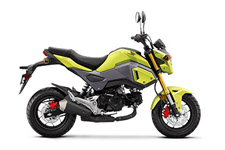 New 2017 HONDA GROM BRIGHT YELLOW If you—and about three-quarters of the planet—thought the Honda Grom was cool before, check out the new 2017 version! The first thing you’ll notice is the new, aggressive bodywork and rad new colors. Then pay some attention to the new headlight—its LED design not only looks fresh, but it works great too. There’s a new two-tier seat, a more defined tail section, and a new low-mount muffler design.