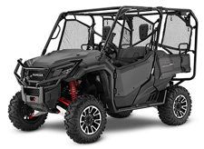 New 2017 HONDA PIONEER 1000-5 LIMITED EDITION MATTE GRAY METALLIC When it comes to finding new, innovative ways to solve problems, Honda has always risen to the challenge. Take our family of Pioneer 1000s. These great side-by-sides got it right the first time in terms of comfort, handling, hauling, and user-friendly features, but we’ve taken the opportunity to make them even better this year. By applying a hefty dose of Honda technology, we’re giving you what we think is the best side-by-side out there—the new Pioneer 1000 Limited Edition. What makes it so special? First, the combination of Honda’s exclusive automatic Dual-Clutch Transmission (DCT), combined with our revolutionary I-4WD technology. Then we’ve added FOX QS-3 shock absorbers, and have enhanced the Pioneer 1000’s comfort and protection features.