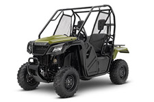 New 2017 HONDA PIONEER 500 GREEN Choosing the right tool is the job half done. And it can make whatever you’re trying to do a lot more fun. For thousands of side-by-side owners, the right tool for the job is a Honda Pioneer 500. It’s big enough to seat two easily, but at just 50 inches wide, it can fit where bigger side-by-sides can’t, letting you explore trails with width restrictions. That means it also fits into a full-sized pickup’s bed easily. But the Pioneer 500 still offers plenty of power, and is loaded with features, including for 2017, a new automatic transmission with AT/MT modes. And then there are the best features of all: Honda quality and dependability.