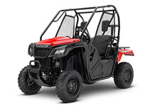 New 2017 HONDA PIONEER 500 RED Choosing the right tool is the job half done. And it can make whatever you’re trying to do a lot more fun. For thousands of side-by-side owners, the right tool for the job is a Honda Pioneer 500. It’s big enough to seat two easily, but at just 50 inches wide, it can fit where bigger side-by-sides can’t, letting you explore trails with width restrictions. That means it also fits into a full-sized pickup’s bed easily. But the Pioneer 500 still offers plenty of power, and is loaded with features, including for 2017, a new automatic transmission with AT/MT modes. And then there are the best features of all: Honda quality and dependability.