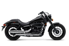 New 2017 HONDA SHADOW PHANTOM 750 This bike doesn’t need shiny colors and excess chrome to make its presence known. We like to leave that to its blacked-out 745cc V-twin engine and its commanding, throaty exhaust. The Phantom is finished off with spoked wheels on black rims, tough front fork, bobbed fenders and matte silver highlights. No matter if you’re cruising the boulevard or taking a weekend trip, you’re going to be comfortable with the Phantom’s slightly more upright seating position. Here’s something that’s going to make you feel even more comfortable, the Phantom’s low price tag. It’s time to make your move and get on a Honda Phantom.