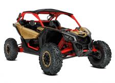 New 2018 CAN-AM MAVERICK X3 X RS TURBO R LIQUID GOLD / CAN-AM RED This is the worlds first factory 72-in wide side-by-side vehicle. With 24-in of suspension travel and advanced FOX Racing components, it stretches the X3 X rs’ abilities far beyond expectations for staggering performance…anywhere.