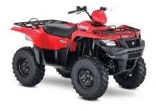 New 2018 SUZUKI KINGQUAD 500 AXI POWER STEERING RED The 2018 Suzuki KingQuad 500AXi Power Steering boasts the same advanced technology as the extraordinary KingQuad 750AXi. It’s engineered to help you tackle tough trails and tougher jobs. Its innovative, electronic power steering system reduces turning effort and damps vibration to the rider. The 500AXi Power Steering power plant features a precise Suzuki fuel injection system and twin iridium spark plugs ensure easy starting, excellent throttle response, great fuel efficiency, and reduced emissions. The advanced chassis lets you float over rough obstacles with ease while still being able to haul or tow what you need to get the job done.