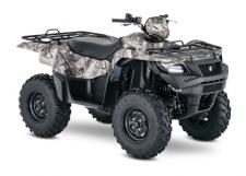 New 2018 SUZUKI KINGQUAD 750 AXI CAMO Taking advantage of Suzuki’s three-decades-plus experience with four-wheelers, the 2018 Suzuki KingQuad 750AXi is designed for phenomenal performance on the trail or on the job. Its fuel-injected engine features a twin-spark-plug cylinder head with iridium, projection-type spark plugs, and refined intake and exhaust cam profiles for quick starting in cold weather and smooth, strong overall performance. The KingQuad’s advanced chassis lets you float over rough obstacles with ease while still being able to haul or tow what you need to get the job done.
For the true outdoor enthusiasts, the 750AXi is offered in True Timber camouflage to help you blend in when you don’t want to be seen.