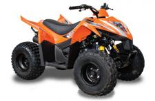 New 2018 KYMCO MONGOOSE 70 S The Mongoose 70S is designed to maximize fun and parental controls, this youth-sized sporting ATV is for the youngest beginners challenging their local terrain. Powered by an air-cooled, carbureted 69cc, 4-stroke engine, with automatic CVT with F-N,, the chain-drive Mongoose 70S features single a-arm front and swingarm rear suspension, with preload adjustable shocks. Tires are 16 x 8-7 and braking is provided by front drum and a rear disc with safety lock. Electric start makes it easy to motor on away, and auto-stop safety lanyard kill-switch, screw-type throttle limiter, and a CVT collar allow speed and power limits to be set for young rider’s skill and experience. Available in Black or Orange. ANSI/SVIA Rated Y6 – The Mongoose 70S is recommended for riders 6 years of age and older. Mongoose 70S riders younger than 16 years of age must be supervised by an adult, and should take a training course.
This item may not be available immediately in dealer stock. Some items may need to be ordered. See terms for details. 11190