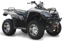 New 2018 KYMCO MXU 450I The KYMCO MXU 450i LE has work-site utility and agricultural agility, with power and handling for any farm, forest or fen. Features include alloy wheels and a 3,000 lb. winch. Its 443cc, 33 hp engine has shaft drive, on-demand 2WD/4WD modes, and a handlebar differential lock. Independent dual A-arm suspension feature five-position adjustable shocks. The MXU 450i LE has 24″ tires for French Broad River-clearance of 10.5″. An automatic CVT with H-L-N-R, dual-disc front and single-disc rear brakes are standard. Other features include dual front and rear lights, 12v accessory outlet, under-seat storage, front and rear racks, alloy wheels, and a two-inch towing receiver hitch for 1,050-lbs. – all for gosh-darn few dollars. Available in Diamond Silver. (ANSI/SVIA Rated Adult – The MXU 450i LE is recommended for riders 16-years of age and older. KYMCO recommends that all ATV riders take a training course and read their owner’s manual thoroughly.)
This item may not be available immediately in dealer stock. Some items may need to be ordered. See terms for details. 11196