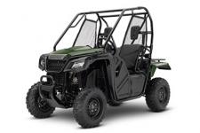 New 2018 HONDA PIONEER 500 OLIVE 2018 HONDA PIONEER 500 OLIVE
Even though the Pioneer 500 is trim in size, it’s still a giant in terms of what it can accomplish. The powerful 500-class engine delivers plenty of low-rpm torque and a wide powerband to accomplish the job, big or small. Got something to tow? The Pioneer 500 can handle a 1000-pound towing load, and the rear rack can hold 450 pounds. Plus, the automatic five-speed electric-shift transmission has a manual mode with paddle shifters so you can choose to let it shift automatically, or switch over into MT mode—even on the fly.
The Pioneer 500 is equipped with Independent Rear Suspension with dual-rate springs. This, combined with an open front differential and a locked rear axle gives you precise handling, plenty of power to both rear wheels full time, and a smooth ride for all-day comfort.
246906