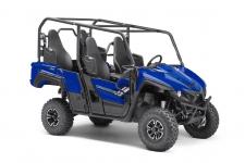 New 2018 YAMAHA WOLVERINE X4 BLUE Real World Tech
Yamaha’s advantages in the side-by-side industry are easily seen in the technology that comes standard with every Wolverine X4™: Yamaha’s driver-centric On-Command 4WD, ultra-reliable Ultramatic CVT and industry-leading, speed-sensitive Electric Power Steering.
Advanced Suspension System
Plush, well-damped suspension perfectly balances comfort with chassis control and bump absorption. Advanced rear self-leveling shocks automatically adjust for changes in vehicle and passenger loads to ensure ideal chassis performance with every ride.
New 847cc Twin-Cylinder Powerplant
Featuring drive-by-wire throttle, a 270-degree crankshaft design and lightweight internals, the Wolverine X4 shares performance technology with Yamaha’s class-leading sportbikes, for thrilling power on every ride.
Room for Four
With high-back seats and plenty of legroom, the Wolverine X4 offers comfortable, secure seating for four full-sized adults. The second row is raised for excellent visibility, with comfortable handholds and three-point seatbelts for each seat.
Versatility Unequaled
The Wolverine X4 offers a balance of work-ready functionality, refined comfort and trail-proven capability that confirming Yamaha is the ultimate outdoor adventure partner.