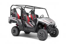 New 2018 YAMAHA WOLVERINE X4 SE MATTE SILVER Real World Tech
Yamaha’s advantages in the side-by-side industry are easily seen in the technology that comes standard with every Wolverine X4™ SE: Yamaha’s driver-centric On-Command 4WD, ultra-reliable Ultramatic CVT and industry-leading, speed-sensitive Electric Power Steering.
Advanced Suspension System
Plush, well-damped suspension perfectly balances comfort with chassis control and bump absorption. Advanced rear self-leveling shocks automatically adjust for changes in vehicle and passenger loads to ensure ideal chassis performance with every ride.
New 847cc Twin-Cylinder Powerplant
Featuring drive-by-wire throttle, a 270-degree crankshaft design and lightweight internals, the Wolverine X4 SE shares performance technology with Yamaha’s class-leading sportbikes, for thrilling power on every ride.
Room for Four
With high-back seats and plenty of legroom, the Wolverine X4 SE offers comfortable, secure seating for four full-sized adults. The second row is raised for excellent visibility, with comfortable handholds and three-point seatbelts for each seat.
Versatility Unequaled
The Wolverine X4 SE offers a balance of work-ready functionality, refined comfort and trail-proven capability that confirming Yamaha is the ultimate outdoor adventure partner.