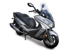 New 2018 KYMCO X-TOWN 300I ABS The all-new KYMCO X-town 300i ABS is priced so Low, you should ride like you stole it; a maxi scooter at a mini price.
The all-new for 2018 KYMCO X-Town 300i ABS is a superb maxi-scooter at a surprisingly minimum price. Powered by a 276cc four-valve engine, the X-Town 300i ABS provides high-value performance for every rider from expressway commuters to weekend tourers. Like all KYMCO scooters, big and small, the X-Town 300i ABS has electric start and a twist-and-go automatic transmission. The Xtown 300i replaces the People 300 GT and Downtown 300i in KYMCO’s 2018 lineup, providing a modern, exceptionally economical alternative in the market of full-featured maxi scooters. Convenience features include a large, lighted under-seat storage area, analogue tachometer and speedometer, a full compliment of gauges, glove boxes, and 12v power port.