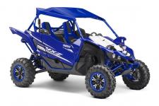 New 2018 YAMAHA YXZ1000R EPS SS SE BLUE All-New Yamaha Sport Shift 5-Speed Sequential Shift Transmission
Yamaha breaks new ground with Yamaha Sport Shift, a sequential 5-speed manual transmission featuring Yamaha Chip Controlled Shift (YCC-S) technology. This system combines the power, durability and efficiency of a traditional manual transmission with an advanced automatic clutch system that replaces the foot-operated clutch pedal with sporty paddle shifters mounted to the steering column. Plus, a Launch System provides for thrilling take-offs.
Unmatched Side-by-Side Performance
The YXZ1000R SS SE is proof that Yamaha is the leader in powersports performance. Featuring a 998cc inline triple engine mated to an all-new Sport Shift 5-speed sequential shift gearbox with On-Command® 4WD, massive industry-first FOX® Racing X2 shocks front and rear, and styling the competition can’t touch, the YXZ® is in a class by itself—the only true pure sport side-by-side ever developed.
Stunning 998cc Three-Cylinder Engine
Featuring a compact DOHC twelve-valve cylinder head, an aggressive 11.3:1 compression ratio and high-tech dry-sump lubrication, the YXZ1000R SS SE engine offers jaw-dropping power, fantastic midrange torque and a thrilling 10,500 rpm redline. Built for the pure sport side-by-side enthusiast, there’s nothing else like it.
All-New Terrain Conquering, Industry-Exclusive FOX® Podium X2 Shocks
Huge piggyback twin-wall FOX® 2.5 Podium X2 Shocks bring a whole new level of adjustability by giving you high- and low-speed compression damping adjustments, as well as high- and low-speed rebound, all conveniently mounted to the top of the shock body. All shocks also feature dual springs with crossover adjustment—providing 16.2 inches front and 17.0 inches rear travel.
Ergonomics Built for Performance
The YXZ1000R SS SE cab features plush, high-back seats with extra lateral support and outside shoulder bolsters, and the cockpit is built to provide a balance of driving confidence with comfort. Shaped floorboards provide generous legroom while still giving a planted feel during aggressive driving, and both the driver’s seat and steering wheel are adjustable to ensure a perfect fit.