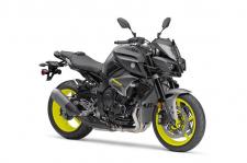 New 2018 YAMAHA MT‑10 MATTE GRAY
Latest Generation Crossplane Crankshaft Engine
The potent 998cc inline 4-cylinder engine features the same Crossplane Crankshaft technology developed in Yamaha’s renowned YZF-R1® superbike. Tuned specifically for the MT-10™, this engine develops awesome low- and mid-rpm torque with arm-stretching top-end power.
Yamaha Chip Controlled Throttle with D-MODE and Cruise Control
The MT-10 features YCC-T®—a ride-by-wire throttle system that provides exceptionally precise engine control—and D-Mode, which allows the rider to select a preferred engine response at the flick of a switch. The MT-10 also includes cruise control for improved highway cruising comfort.
Adjustable Traction Control System
An advanced Traction Control System (TCS) assists the rider in managing traction on various road conditions by quickly modulating throttle opening, ignition timing, fuel volume and other parameters.
Deltabox® Aluminum Frame
Like the YZF-R1 superbike, the MT-10 uses an aluminum Deltabox frame to create a lightweight and responsive chassis built for agility, featuring an ultra-compact 55.1-inch wheelbase.
Fully-Adjustable KYB® Suspension
The MT-10 features a fully-adjustable inverted KYB® front fork and a four-way-adjustable, linkage-type KYB® shock, for excellent road holding along with a tuning range ready for a wide range of street conditions.
Powerful, Controllable Brakes with ABS
An advanced Anti-lock Braking System (ABS) is mated to high-specification braking components for strong braking power with excellent feedback and control.
Aggressive Ergonomics and Styling
The MT-10 displays raw aggression from every angle, with upright ergonomics that perfectly balance sport riding feedback and relaxed comfort. High-tech LED lighting and an all-LCD instrument panel boost both style and function.
