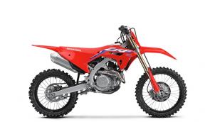 FACTORY-LEVEL PERFORMANCE
When it comes to winning, Honda’s CRFs are the machines championships are made of—look no further than the 2021 Supercross Manufacturers Championship. And after your first ride, you’ll know why. The CRF450R’s engine makes tremendous, instant power, thanks to Honda’s exclusive Unicam® design. And its chassis is an active part of the handling equation, backed up with premium Showa suspension at both ends. But what the spec charts can’t show is the level of refinement that only Honda brings to the class, all with the goal of letting you rail through the corners, flatten out the whoops, ace the rhythm sections and do it lap after lap with incredible precision.

Looking for the best of the best? Then check out our CRF450RWE (WE for Works Edition). We’ve fine-tuned it with special touches like an exclusive Yoshimura exhaust, Twin Air filter, Throttle Jockey seat cover, Hinson clutch basket and cover, premium DID DirtStar LT-X rims, Kashima and titanium nitrate-coated forks, a red cylinder head cover, and hands-on touches like special cylinder-head porting. Both the RWE and the CRF450R get suspension and engine setting changes for 2022, sharpening the best bike on the track even a little more. Ready to win? Because we’re ready to ride.