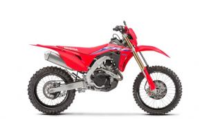 Life is full of compromises unless youre riding a Honda CRF450X. What weve done here is take the light weight, responsive handling, and cutting-edge performance of our CRF450R motocrosser and put it into an awesome off-road package that doesnt give up a thing. In fact, we think it makes the CRF450X better in every way for the serious off-road rider. You get a legendary engine tuned for the way off-roaders ride, a wide-ratio six-speed gearbox, aluminum chassis, electric starter, and long-travel suspension. And this year there are new handguards, and a super-crisp new styling and graphics package. Factory riders and privateers use this machine to get to the top of the podium in Baja. Youre going to find it turns your weekends into you own private podium performances, too.