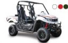 New 2018 KYMCO UXV 700I Newly improved, the base model KYMCO UXV 700i has multiple performance and comfort upgrades that include 3-way adjustable Kaifa gas-reservoir shocks; high-clearance curved front A-arms; improved CVT-drive; redesigned roll cage for increased headroom; high-back bucket seats with adjustable driver seat; improved seat belts with elastic shock reduction shoulder harness and safety interlock switch; sport steering wheel; improved hand-brake lever; and new graphics. Hold-over features are: 695cc or 501cc liquid-cooled engines; push-button, on-demand 2WD/4WD; automatic CVT transmission with H-L-N-R-P drive modes and differential lock; independent dual A-arm suspension, dual-disc front and shaft-mounted rear disc brakes, 440-lb.-capacity hydraulic tilting cargo bed, 1,200-lb. towing capacity, two-inch receiver hitch, locking glove box, under-seat, and dry under-hood storage; digital instrument display, 12V outlet; winch mounting plate, beverage holders. The UXV 700i is available in Red, Green, and White.