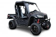 New 2018 KYMCO UXV 700I LE PRIME KYMCO’s premium of premium Side by Sides, the UXV 700i Prime is super-featured, sporting more standard hardware than any other UTV in the industry, with its black aluminum alloy 14″ Wheels; 26” tires; 3,000lb. NuJet winch; hard top; windshield; rear windshield; and bed extender. Built on the upgraded 2018-version of the UXV 700i, the UXV 700i Prime carries forward all of the features of a UXV 700i LE EPS: 695cc fuel-injected engine; push-button, on-demand 2WD/4WD, automatic CVT transmission with H-L-N-R-P drive modes and differential lock; independent dual A-arm suspension; dual-disc front and shaft-mounted hydraulic disc rear brakes; a 440-lb.-capacity hydraulic tilting cargo bed; 1,200-lb. towing capacity; two-inch receiver hitch; locking glove box; under-seat and dry under-hood storage; digital instruments; 12V outlet; beverage holders; electronic power steering (EPS). Available in Matte Black.