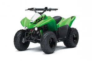 Get the kids outdoors and ready to ride on the KFX®90 ATV line with proportionate power and size thats perfect for riders ages 12 and older. KFX90 ATVs let kids take on tougher tracks and bigger adventures with an 89cc engine, while parental controls allow you to regulate their progress.