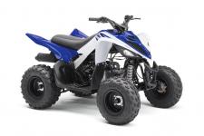 New 2018 YAMAHA RAPTOR 90 TEAM YAMAHA BLUE / WHITE Offering electric start, reverse and legendary Raptor styling, the Raptor 90 youth ATV will captivate riders 10‑years old and up.