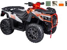New 2019 KYMCO MXU 700 LE EPS EURO The MXU 700 LE EPS EURO is an impressive upgrade from the feature-rich MXU 700 EURO. Electronic power steering (EPS) improves driver maneuverability making it easy to tackle the most challenging terrain. Ground clearance and handling enhanced by our 14-inch alloy wheels with 26-inch tires. New paint and graphics for an overall sporty appearance. Newly added safety features, in the Euro Series, such as an extra safe combined braking system and anti-theft lock for the steering protect the rider and their belongings. (Available in Silver/Black, Matte Green/Matte Black, White/Orange, Matte Black/Black, Green/Matte Black)