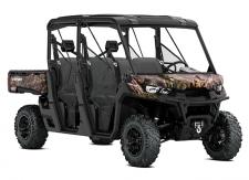 New 2018 CAN-AM DEFENDER MAX XT HD10 MOSSY OAK BREAK-UP COUNTRY CAMO The Defender MAX XT comes equipped with many factory-installed accessories including 27 in. (68.6 cm) Maxxis Bighorn 2.0 tires mounted on 14 in. (35.6 cm) wheels and Dynamic Power Steering for better handling and steering.