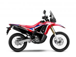 New 2019 HONDA CRF250L RALLY RED Inspired by the factory CRF450 Rally machine raced in the Dakar by Team Monster Energy Honda, and based on the standard CRF250L, the CRF250L Rally is ready for weekend adventure, long-distance touring or the daily commute.