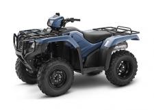 New 2018 HONDA FOURTRAX FOREMAN 4X4 SHALE BLUE (TRX500FM1J) You’re always ready to get up at dawn and won’t stop working until the job is done right. The Honda Foreman is no different. That’s because our engineers work tirelessly to make sure our ATVs can handle a wide variety of tasks and adventures, big, small, tough or fun.
The Foreman has long been Honda’s real workhorse, and plenty of riders find it the perfect size for both work and fun. It’s strong, rugged, famously reliable. Plus, its superior Honda engineering means you get more performance out of this ATV than some of the competition’s bigger and heavier models.
The soul of this go-to tool is its proven fuel injected 500-class engine that delivers plenty of power and fuel efficiency. The strong, refined chassis offers a long suspension stroke for a smooth and nimble ride that’s perfect for rough terrain. The Foreman’s driveline works hard for you by maximizing front-end power transfer and traction. And finally, all of these features are wrapped up in some tough, aggressively styled bodywork and new color choices for 2018. This package really works. 247397