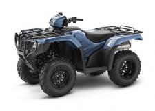 New 2018 HONDA FOURTRAX FOREMAN 4X4 ES EPS SHALE BLUE (TRX500FE2J) You’re always ready to get up at dawn and won’t stop working until the job is done right. The Honda Foreman is no different. That’s because our engineers work tirelessly to make sure our ATVs can handle a wide variety of tasks and adventures, big, small, tough or fun.
The Foreman has long been Honda’s real workhorse, and plenty of riders find it the perfect size for both work and fun. It’s strong, rugged, famously reliable. Plus, its superior Honda engineering means you get more performance out of this ATV than some of the competition’s bigger and heavier models.
The soul of this go-to tool is its proven fuel injected 500-class engine that delivers plenty of power and fuel efficiency. The strong, refined chassis offers a long suspension stroke for a smooth and nimble ride that’s perfect for rough terrain. The Foreman’s driveline works hard for you by maximizing front-end power transfer and traction. And finally, all of these features are wrapped up in some tough, aggressively styled bodywork and new color choices for 2018. This package really works. 247377