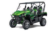 New 2018 KAWASAKI TERYX4 LE CANDY LIME GREEN • Aggressive front end styling
• Optimized settings for Fox Podium 2.0 shocks
• The Kawasaki STRONG 3-Year Limited Warranty
• Continuously Variable Transmission (CVT) with
confidence-inspiring automatic engine braking performance
Eager for action, the Kawasaki Teryx4 side x side is built to dominate the most demanding trails. With the perfect combination of rugged sport performance and useful capability, the Teryx4 is up for a variety of challenges. Backed by the strength of Kawasaki Heavy Industries, Ltd. (KHI) and the Kawasaki STRONG 3-Year Limited Warranty, the Teryx4 is a versatile side x side that you can depend on.