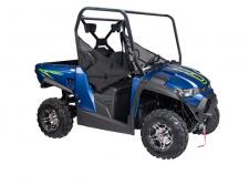 New 2017 KYMCO UXV 450I BLUE There is very little basic about the basic UXV 450i, the compact utility vehicle that wears the big boy pants. With a chassis designed for maneuverability, the UXV 450i doesnt skimp on performance. A large capacity, gas-assisted tilting cargo bed, outstanding ground clearance and 443cc, fuel-injected engine with CVT automatic transmission make the UXV 450i a true workhorse. When the terrain gets tough, go from 2WD to 4WD with the turn of a switch. When it gets impassable, switch on the differential lock and watch it really perform. Work hard, play harder for thousands less than a full size UTV.