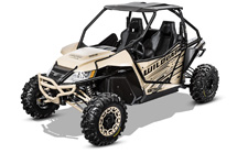 New 2016 ARCTIC CAT WILDCAT X SPECIAL EDITION DESERT TAN A 951cc, H2, liquid-cooled V-Twin EFI engine provides the efficiency advantages of 4 valves per cylinder with its Pentroof Hemispherical Combustion Chamber. Oxygen enters the machine through a 50mm throttle body, and leaves through a 2-into-1 tuned ceramic coated exhaust with a new pipe and closed loop EFI system, improving your fuel efficiency.