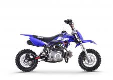 New 2019 SSR SRN70C BLUE This is the perfect dirt bike for any beginner, Its semi automatic, which means it does not require any hand clutch. They can simply change the four gears with the foot shifter. It has a low seat height and 10 wheels, which is good for shorter riders. But dont be fooled by its small size, the engine has plenty of power and can rip-up any MX track!
