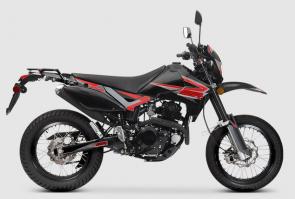 SPECIFICATIONS
ENGINE	 
 	Engine Type	Single Cylinder, 4 Stroke, Air Cooled
 	Displacement	249 cc
 	Bore x Stroke	72 mm x 61.2 mm
 	Compression Ratio	9.4 : 1
 	Rated Output	18.1 hp @ 7,000 rpm
 	Fuel Supply	Carburetor, 26 mm
 	Ignition	CDI
 	Starter	Electric
 	Transmission	5-speed Manual; 1-down, 4-up
 	CHASSIS
 	Front Suspension	41 mm Compression Adjustable Forks, Inverted; 8 inches Travel
 	Rear Suspension	Standard Coil Spring Shock
 	Front Brake	250 mm Disc
 	Rear Brake	240 mm Disc
 	Front Wheel / Tire	Aluminum Alloy / 110/70 - 17
 	Rear Wheel / Tire	Aluminum Alloy / 130/70 - 17
 	Frame	Steel
 	Swingarm	Aluminum Alloy, Straight Type
 	DIMENSIONS	 
 	Wheelbase	57 inches
 	Seat Height	34.5 inches
 	Ground Clearance	7.5 inches
 	Fuel Tank	2.6 gallons
 	Weight	328 pounds
 	L x W x H	80 x 30.5 x 43 inches
 	OTHER	 
 	Colors	White, Black, Orange
 	Warranty	12-month / 12,000-mile Limited Warranty Coverage