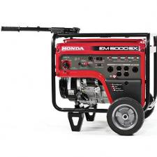 New 2017 HONDA EM5000S 5000 watts, 120/240V
Provides 7,000 watts for 10 sec to start larger equipment
Powers fridge, furnace, well pump, and much more
Long run time - up to 11.2 hrs
Powerful Honda iGX commercial engine
Electric start (battery included) with recoil back-up