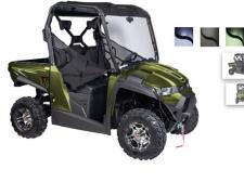 New 2019 KYMCO UXV 450I LE HUNTER The UXV 450i LE Hunter model is an accessory lovers’ dream. Start with the all the standard features of the 450i LE, then pile on the rest. A Stage 1 Elka suspension, front and rear bumpers, hard top and windshield, front and rear light guards, front and rear fender guards and bed extender. Everything you need for work and play. All UXV 450 models also conveniently fit into most full-sized pickup trucks for easy transport. (Available in Seattle Blue, Matte Black and Flat Deep Green)