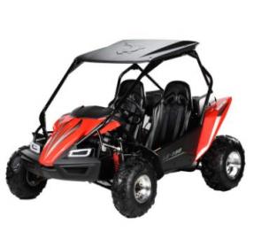 The Hammerhead LE 150 is the newest edition to the Hammerhead line up. By incorporating a modern brushguard design, additional plastic side panels, super-bright LED headlights and an elegant dash this kart has it all. The LE 150 also has a large cargo area and comes with all of the standard features you have come to expect such as a 150cc oil-cooled engine, manual-choke start, and Hammerhead shark-tread CST tires.