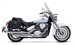 Ready for a highway run? With the Suzuki Boulevard C50T, youll find yourself equally at home on the boulevard or the interstate. Its fuel-injected, 50 cubic inch, V-twin engine delivers abundant torque and is engineered for comfort. Its bold styling stands out in a crowd, while a long list of features make it ideal for comfortable long-distance cruising. Tour-ready features include a spacious riding position, aerodynamic windshield, custom-made leather-look saddlebags with studs that match the studded dual seats that deliver all-day rider and passenger comfort.